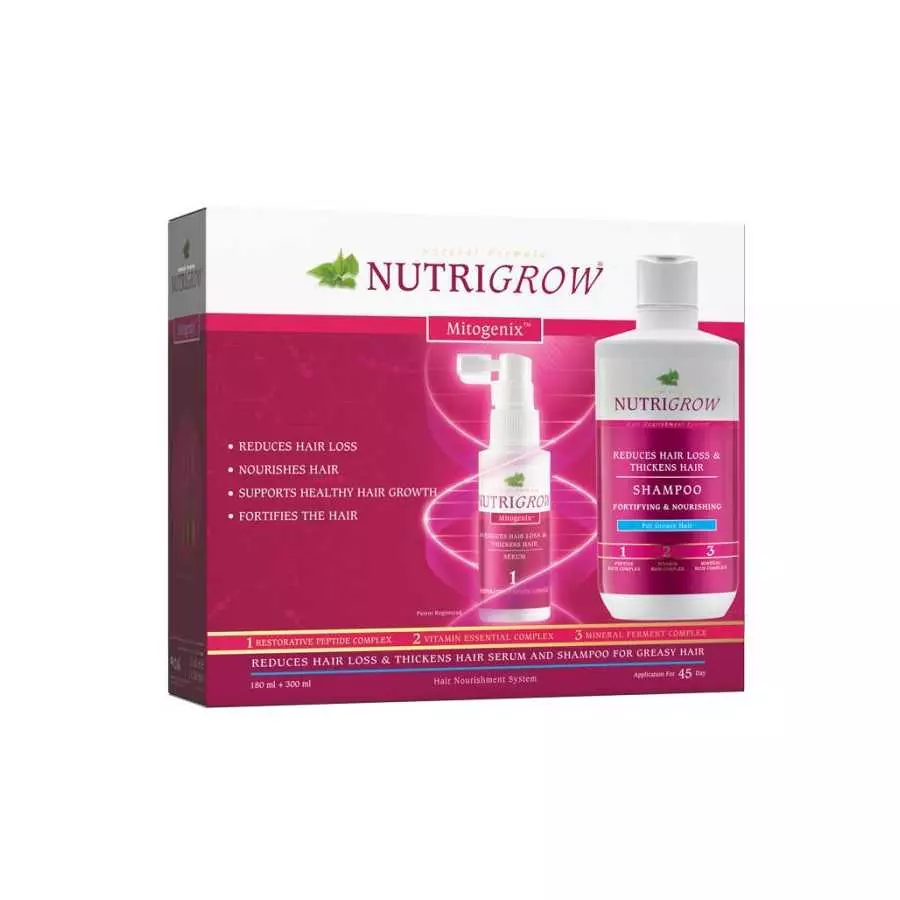 Nutrigrow Hair Serum With Shampoo For Grasy Hair