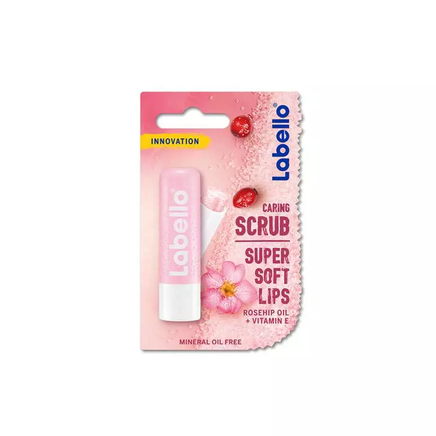 Labello Caring Lips Scrub Rosehip Oil + Vitamin E 4.8G